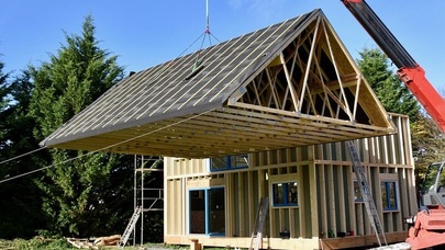 Holzhaus im Bau